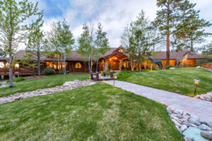 front lawn leading to ranch