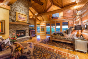 fireplace view in bedroom