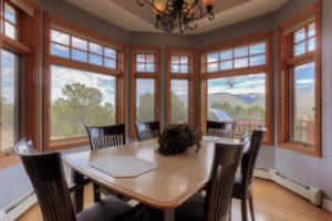 breakfast nook with large windows