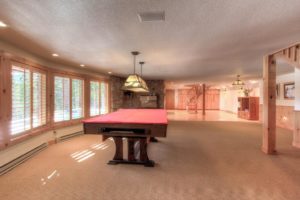pool table in game room