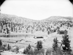 black and white aerial view