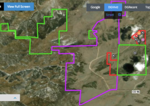 aerial view with map lines