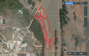 satellite view with property lines