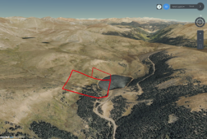 aerial view with map lines