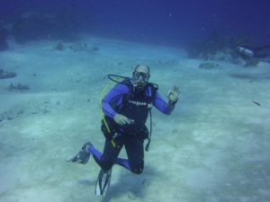 person scuba diving