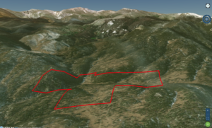 aerial view with map lines