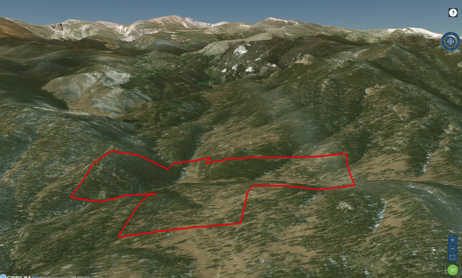 aerial view with map lines