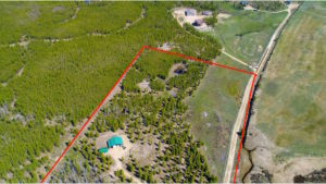 satellite view with map lines