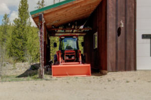 tractor in shed