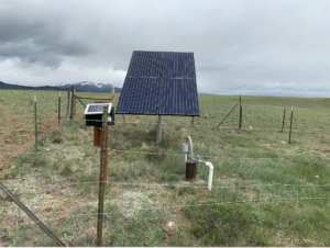 field with solar panel