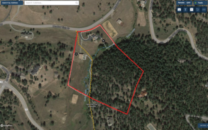 satellite view with property lines