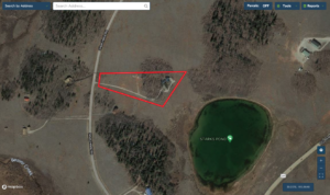 aerial view with property lines