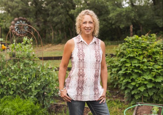 Helene Desmarais in garden