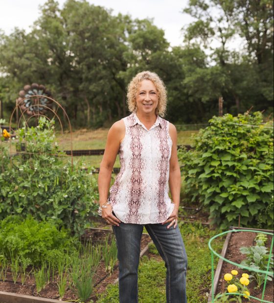 Helene Desmarais in garden