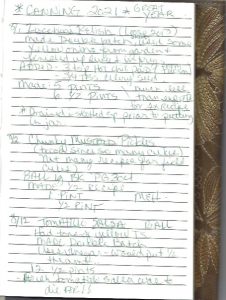 excerpt from garden journal