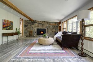 Living room fireplace