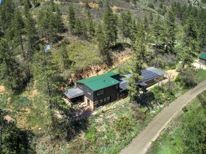 close up aerial of home