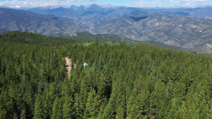 View looking west over cabin