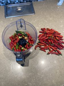 peppers in food processor