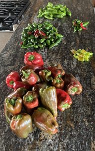 counter of different peppers