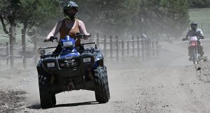 woman on ATV