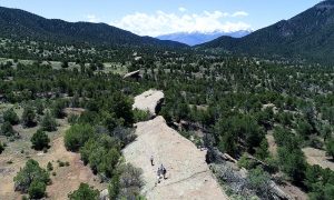 hiking on rock formations