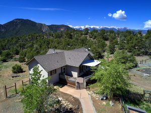 aerial view of front of house