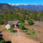 House w mountains