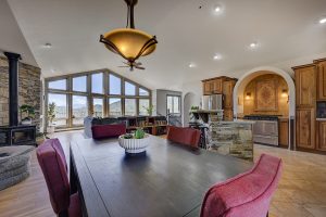 view of living room from dining room
