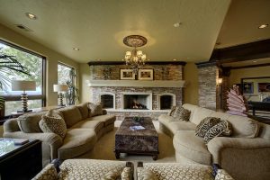 downstairs fireplace