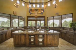 Kitchen view out north windows