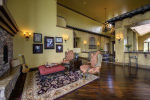 view of living room and entry