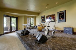 stage towards patio doors