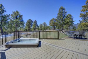 hot tub and deck