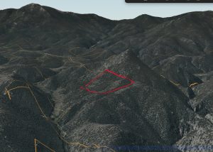 3D aerial view of land looking to NW