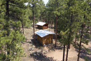 aerial photo of sheds