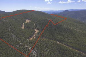 aerial view of property with boundary overlay