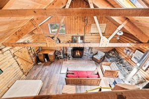 view of living room from loft