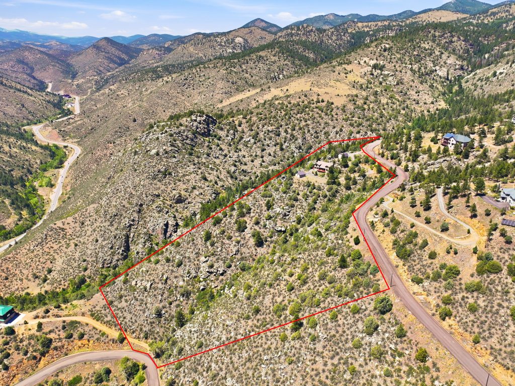 Aerial photo with boundary lines